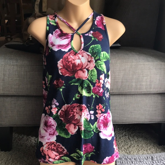 p.s.kate Tops - Boutique Floral strappy front tank